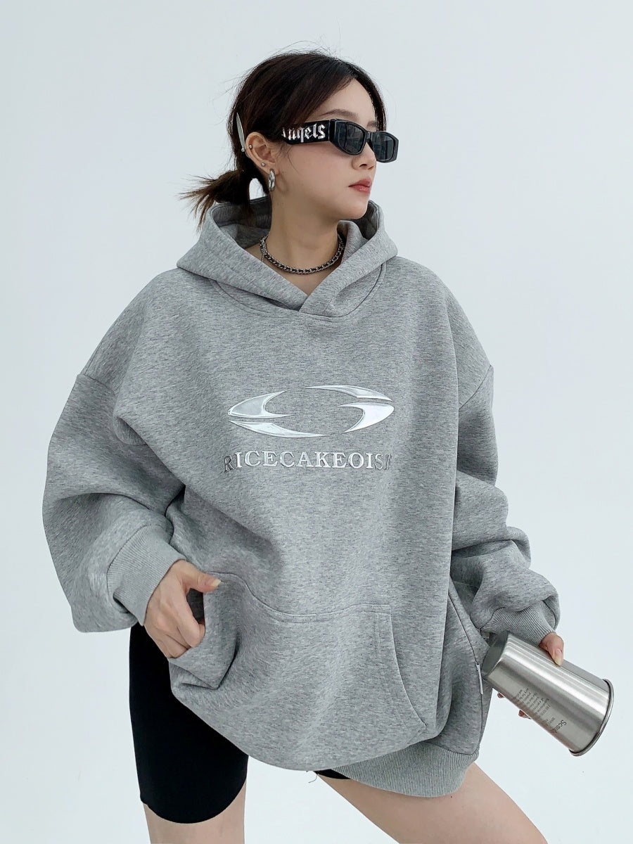 Oversize Metallic Logo Hoodie MW9516