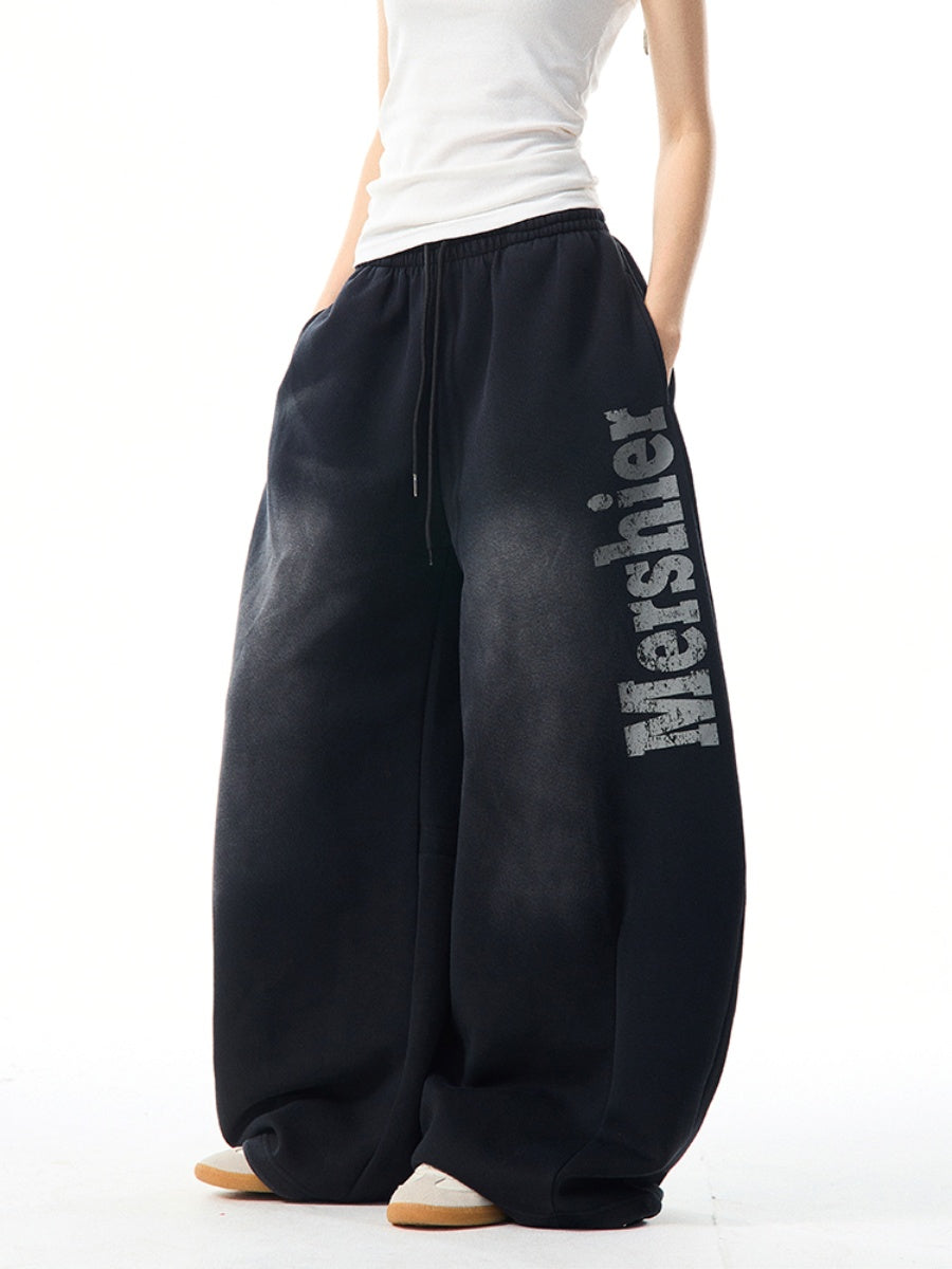 Letter Scimitar Wide-leg Sweat Pants MW9955