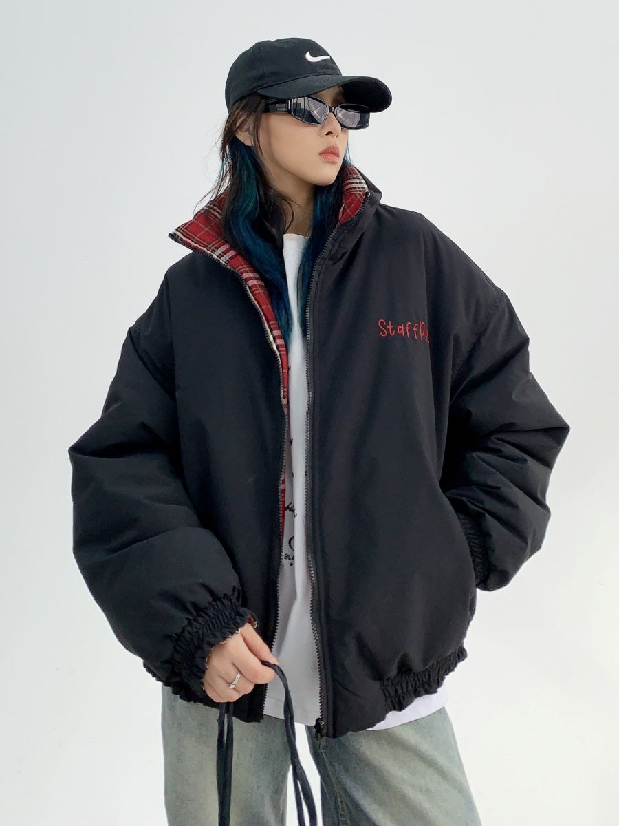 Reversible Plaid Padded Jacket MW9391