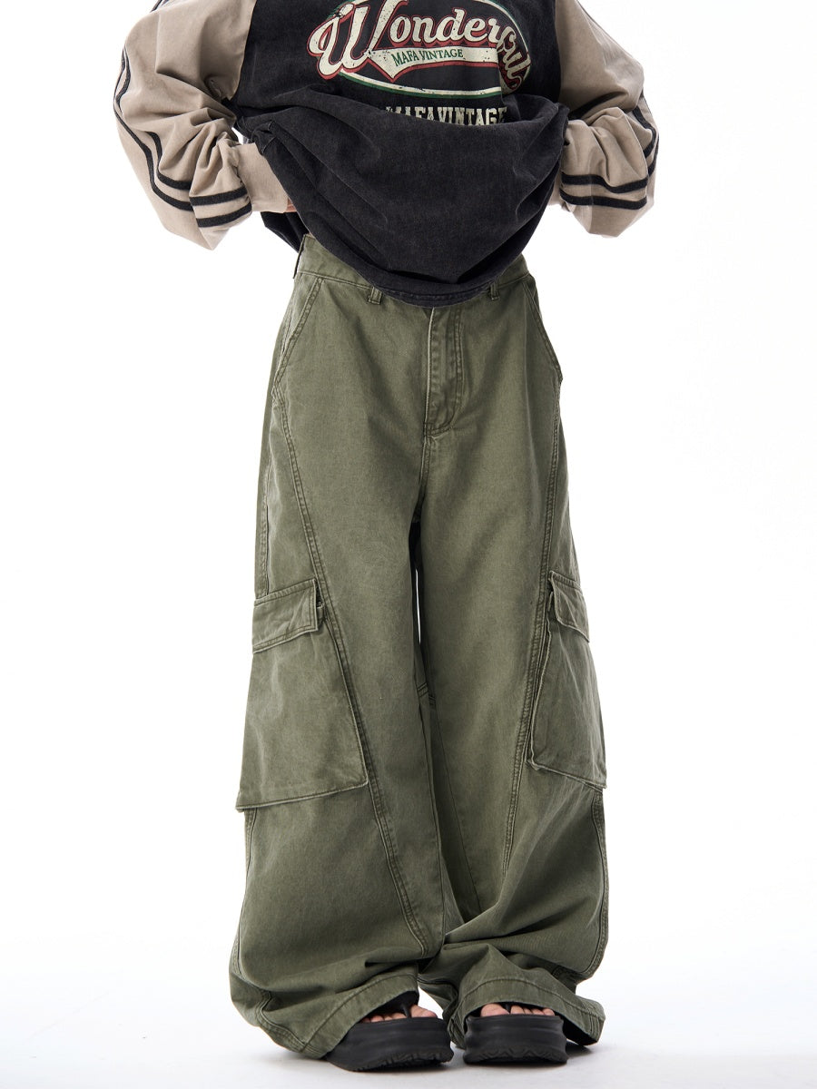 Wash Wide Leg Cargo Pants MW9365