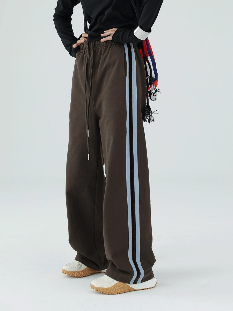 Retro Bar Stitching Loose Sweat Pants AC7080