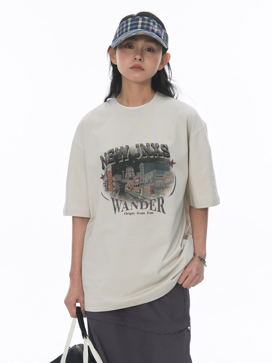 Retro Urban Print T-Shirt NJ1005