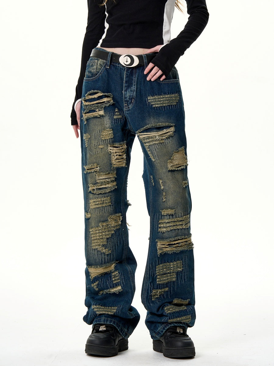 heavy ripped bootcut jeans HG7017