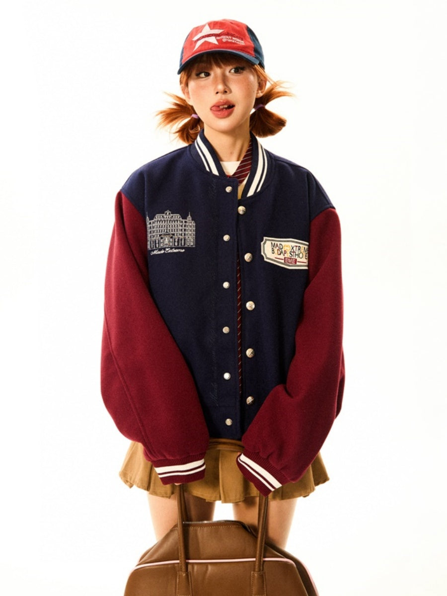 Contrasting Baseball Jacket MW9526