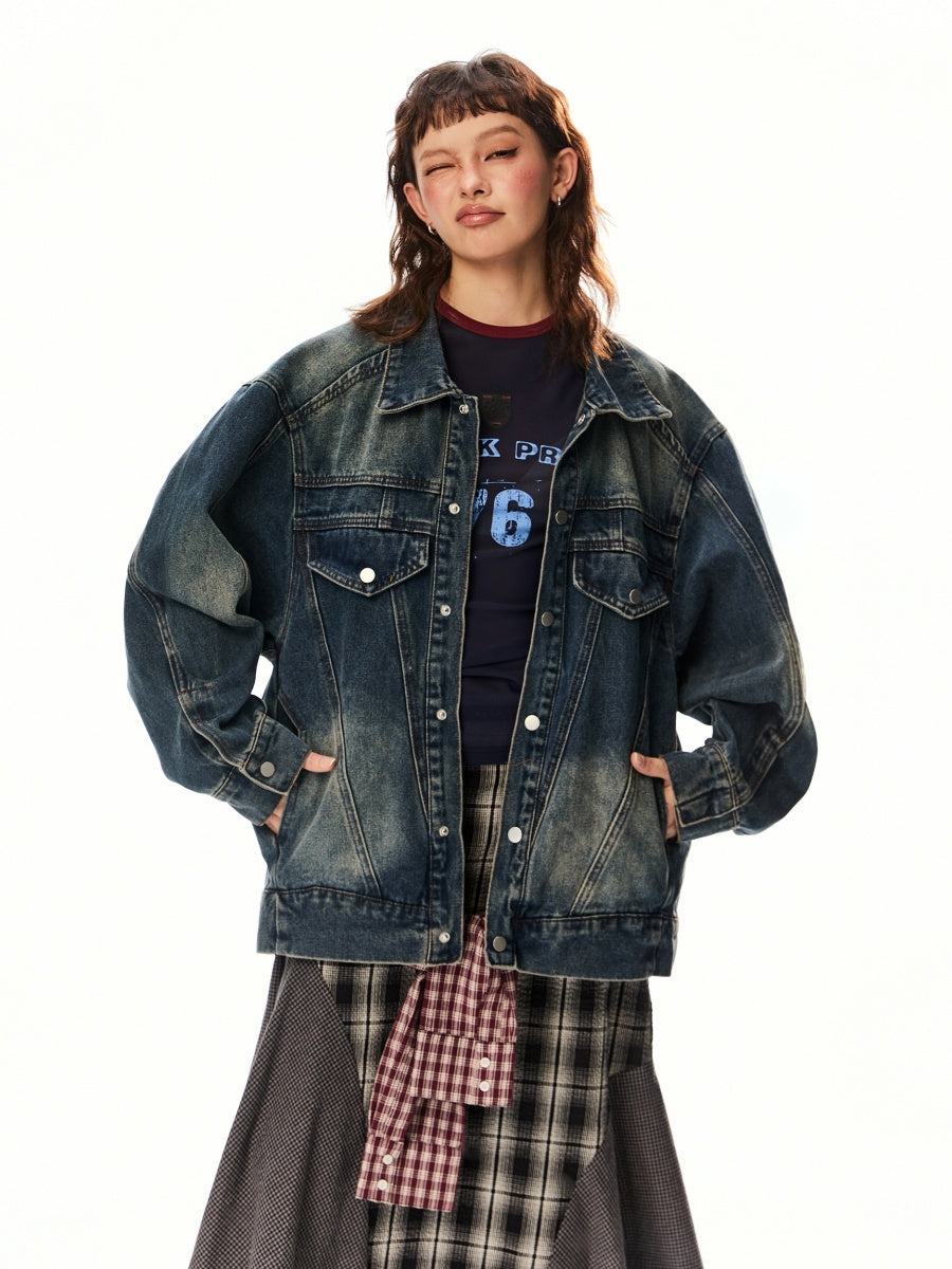 Vintage Wash Loose Denim Jacket EZ241