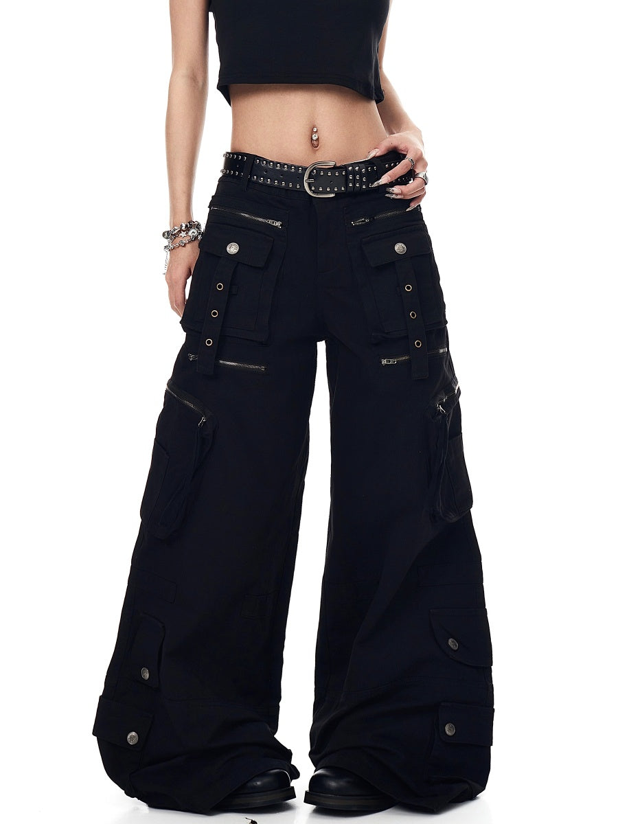 Multi-pocket Wide Buggy Cargo Pants MW10063