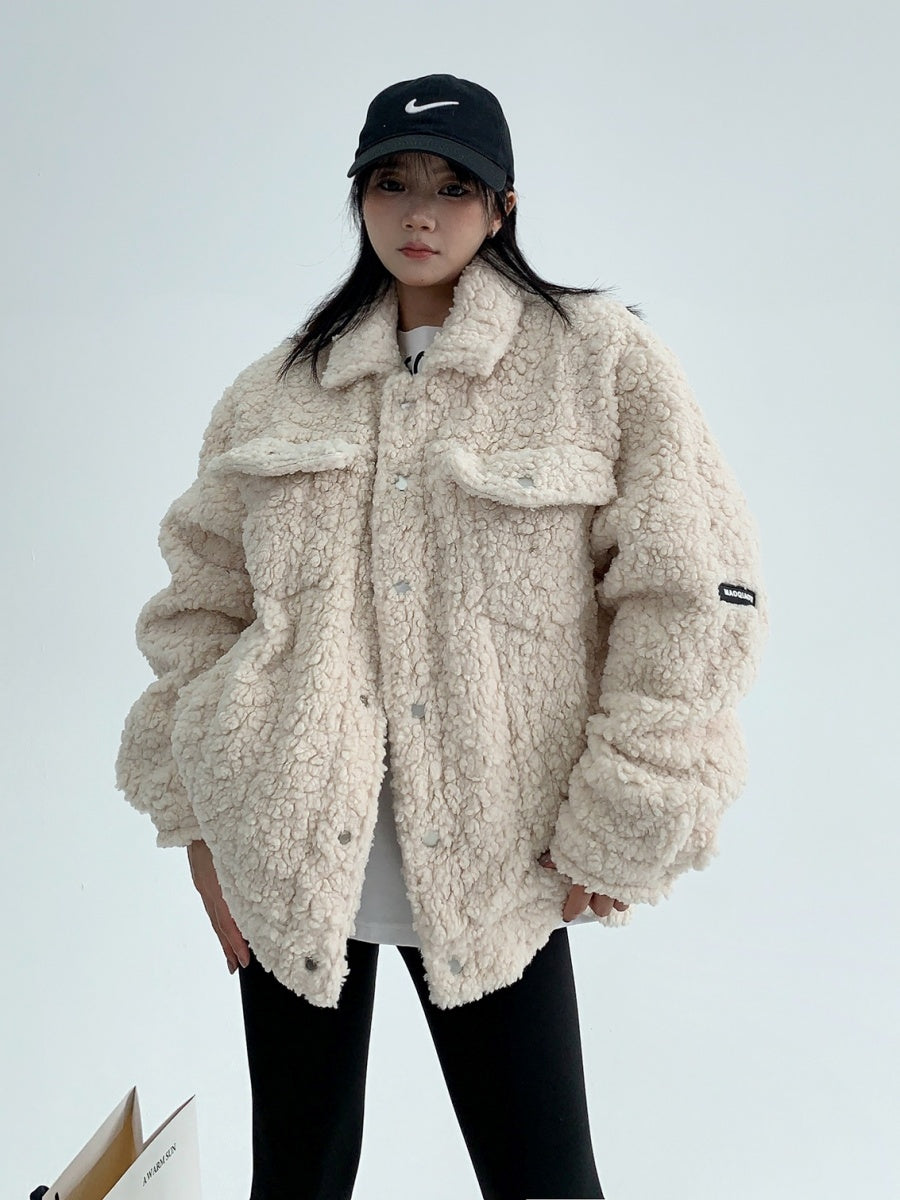 Fake Fur Boa Work Style Thickened Jacket MW9613