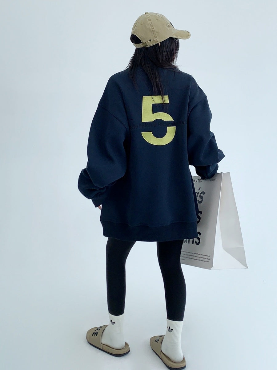 Oversize Embroidered No.5 Crewneck Sweat MW9353