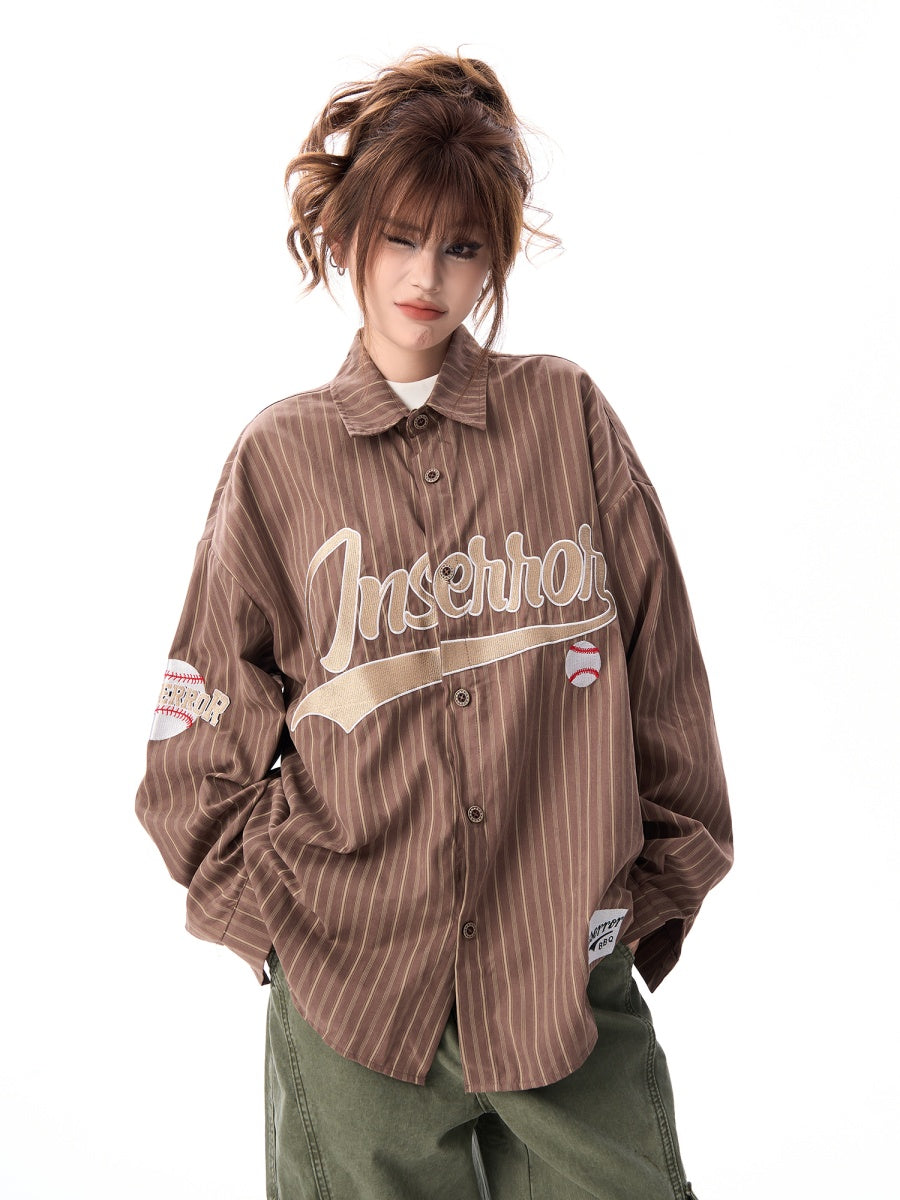 Baseball Striped Long Sleeve Shirt MW9370