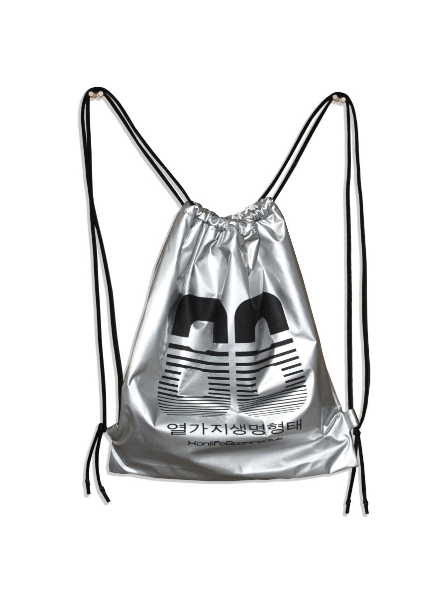 Silver Drawstring PU Leather Backpack XO001