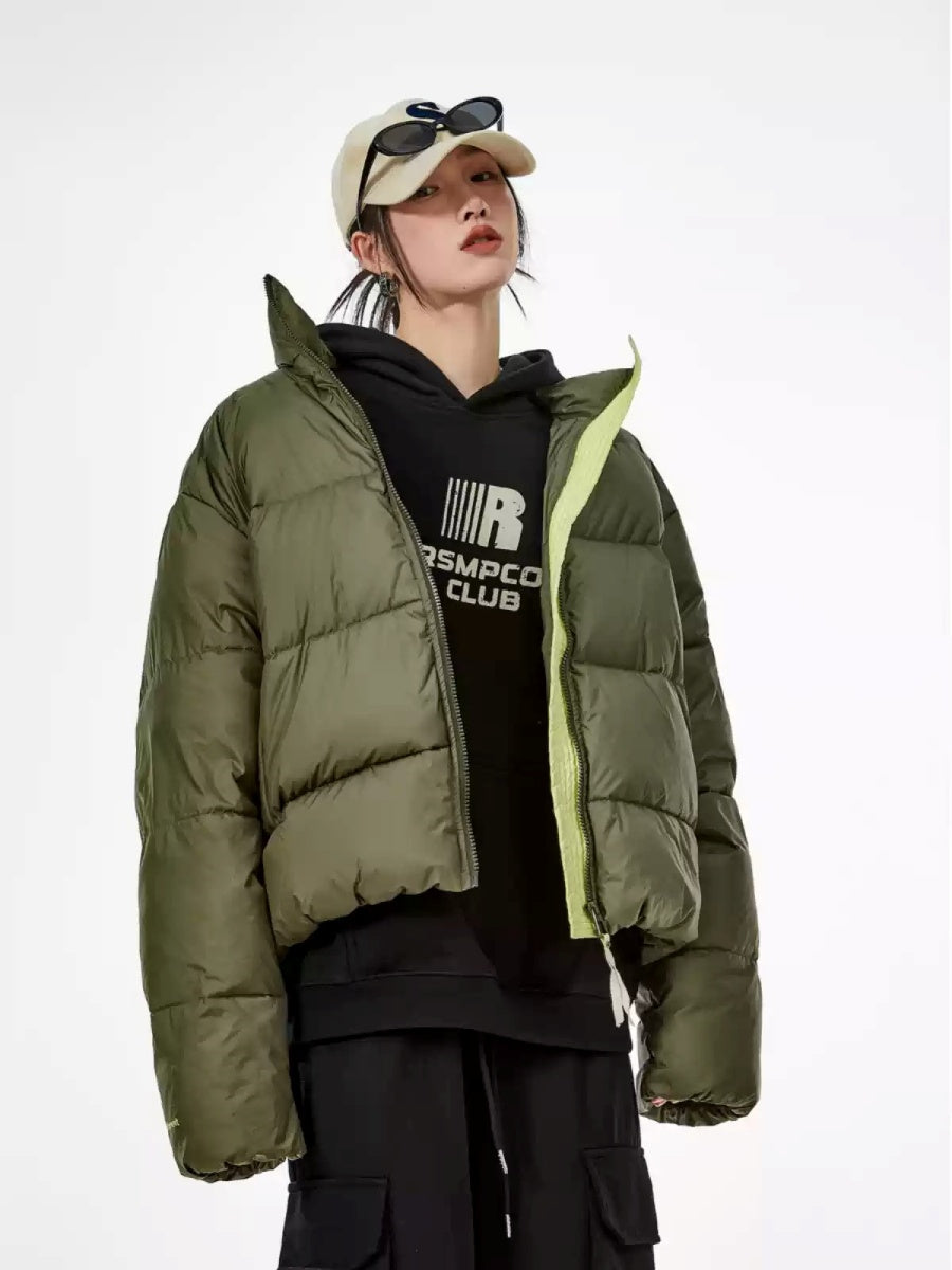 Contrast Color Short Down Jacket IC9002