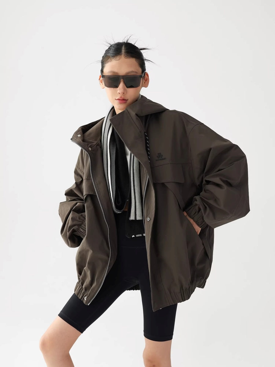 Work Hooded Windbreaker Jacket AC7026