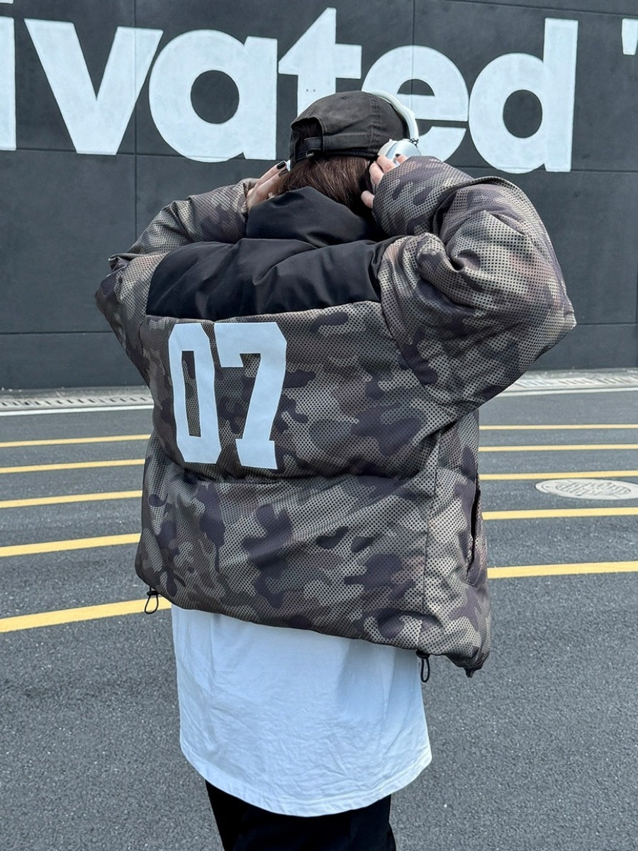 Camouflage Stand Collar Padded Jacket TP9003