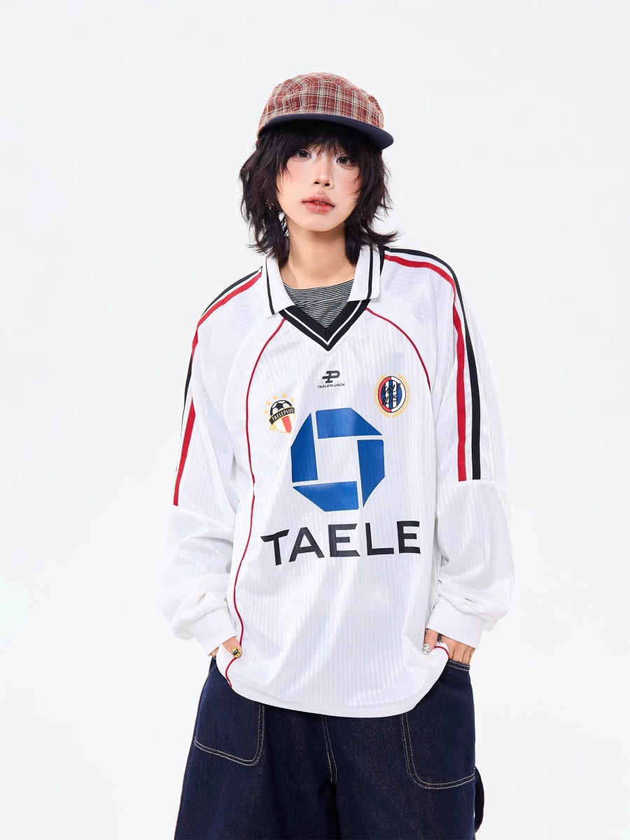 Campus Style Polo Collar Stripe Sports Shirt MW10258