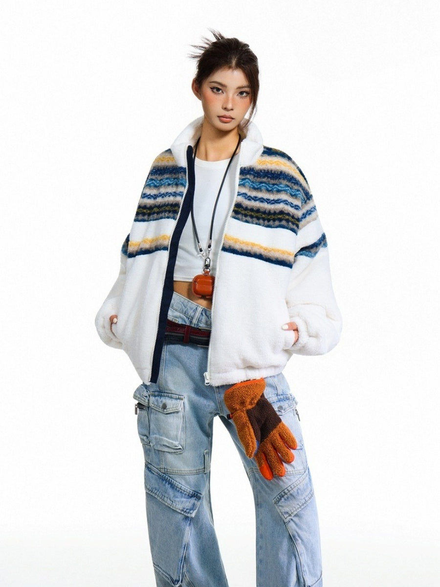 Nordic Pattern Boa Padded Jacket MY32