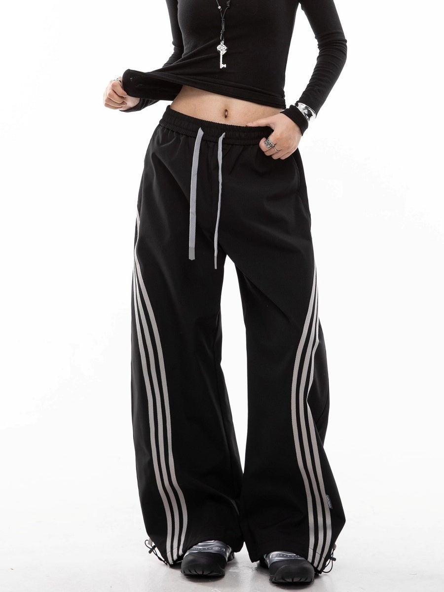 Curve Striped Loose Track Pants IC9108