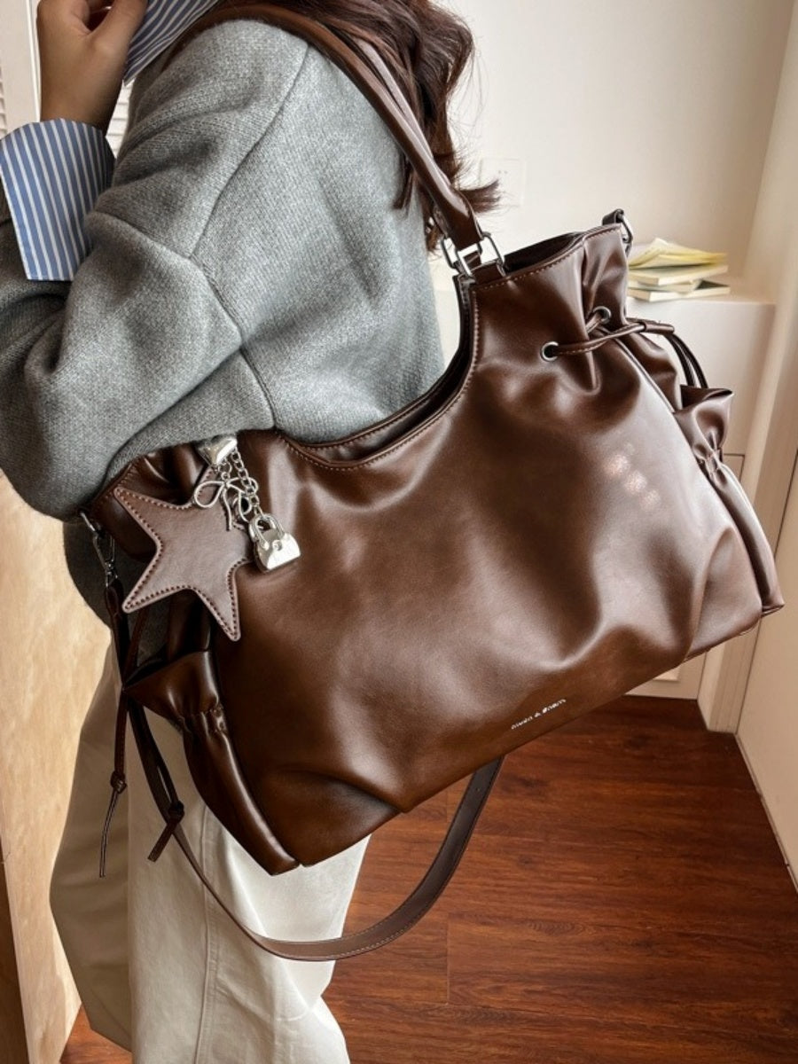 PU Leather Retro Shoulder Bag With Star Charm BA046