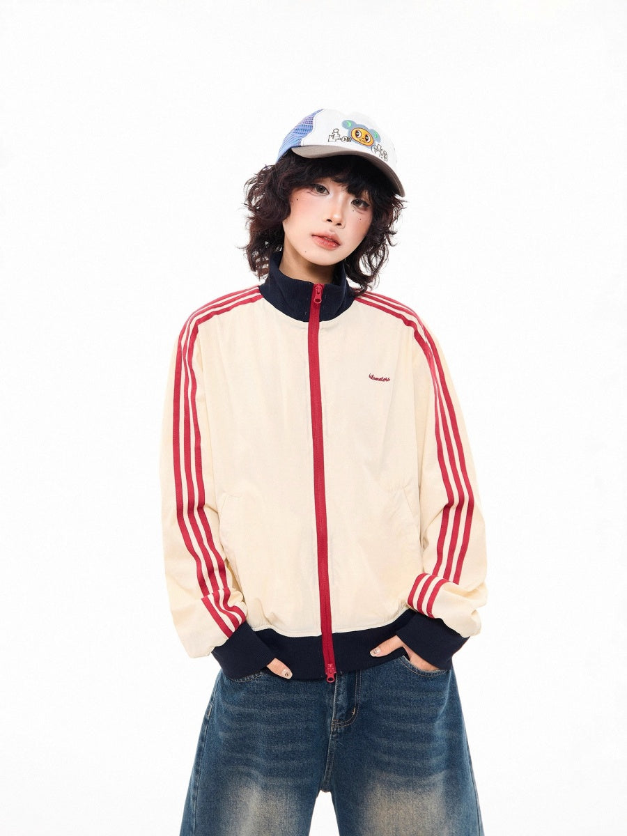 Three-bar Contrast Track Jacket MW10278