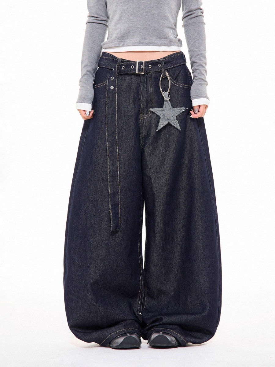Star Pendant Wide Curve Jeans MW10283