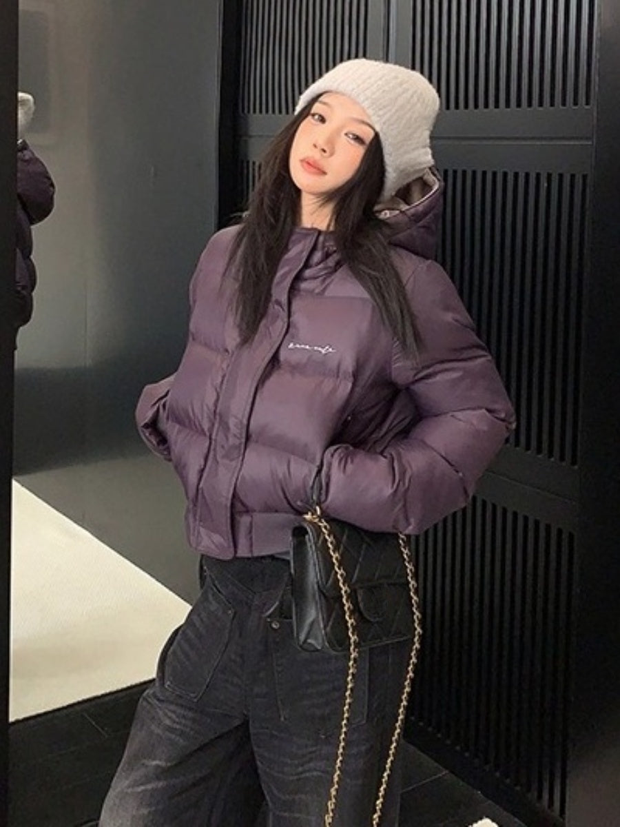 Retro Short Hooded Padded Jacket OS2071