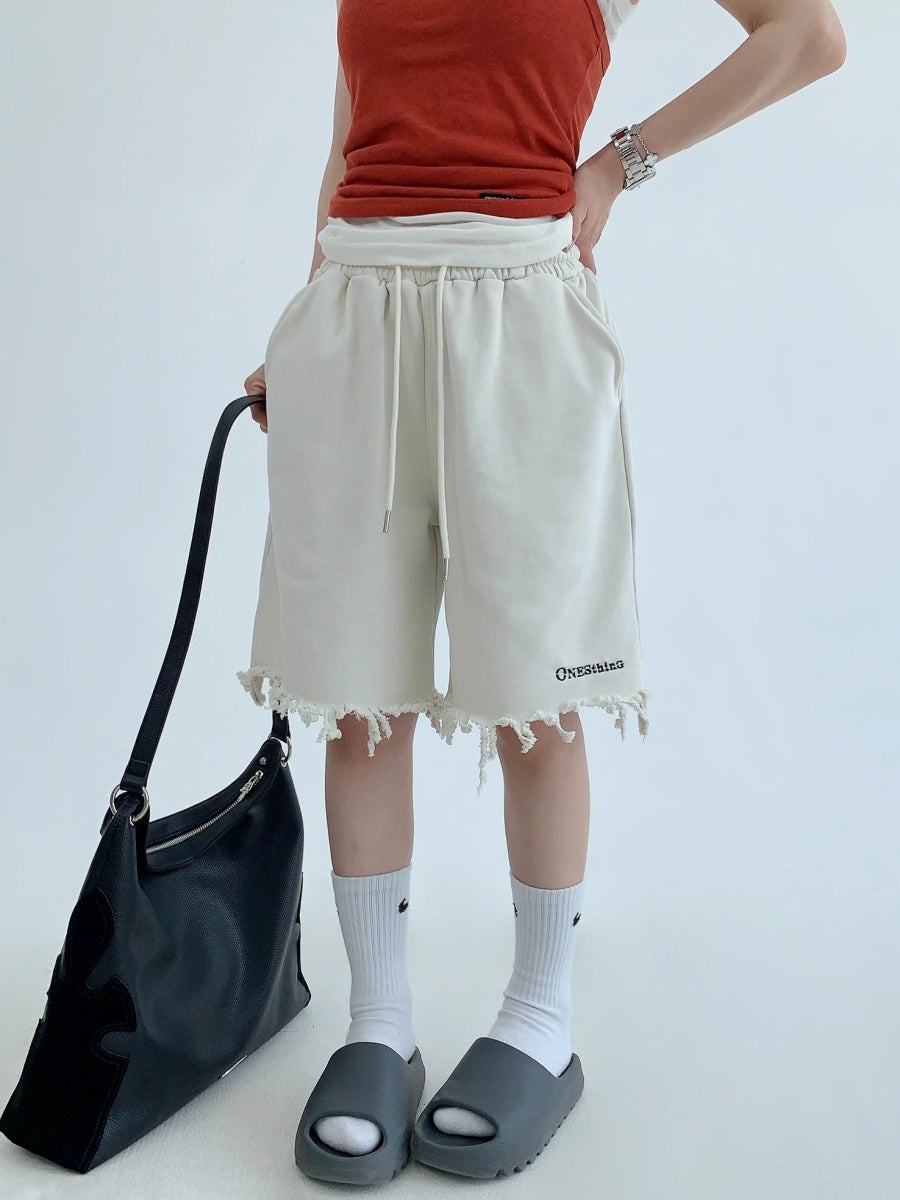Hem Cut Tassel Sweat Shorts MW10150