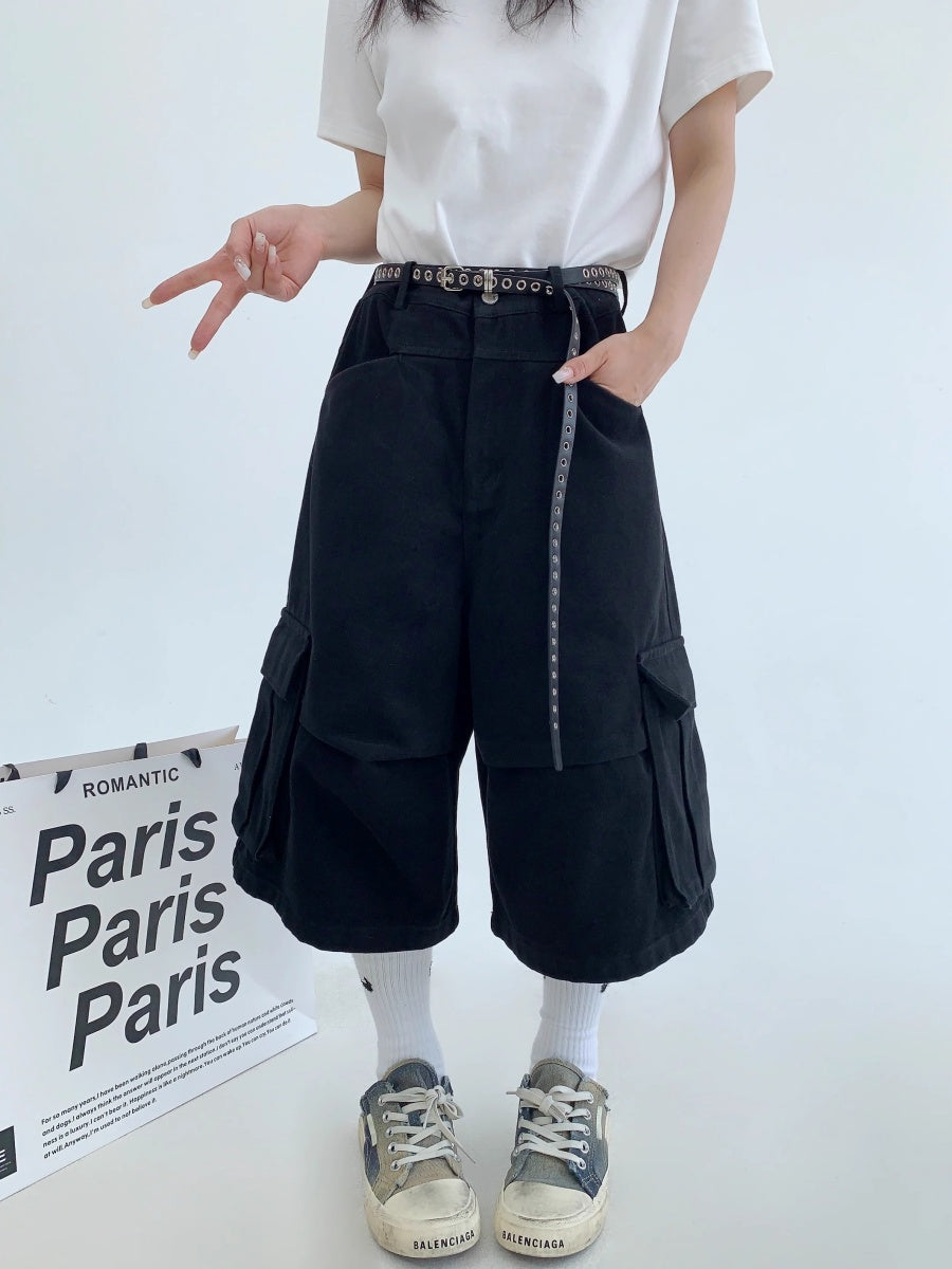 Wide-Leg Cropped Cargo Pants MW10156