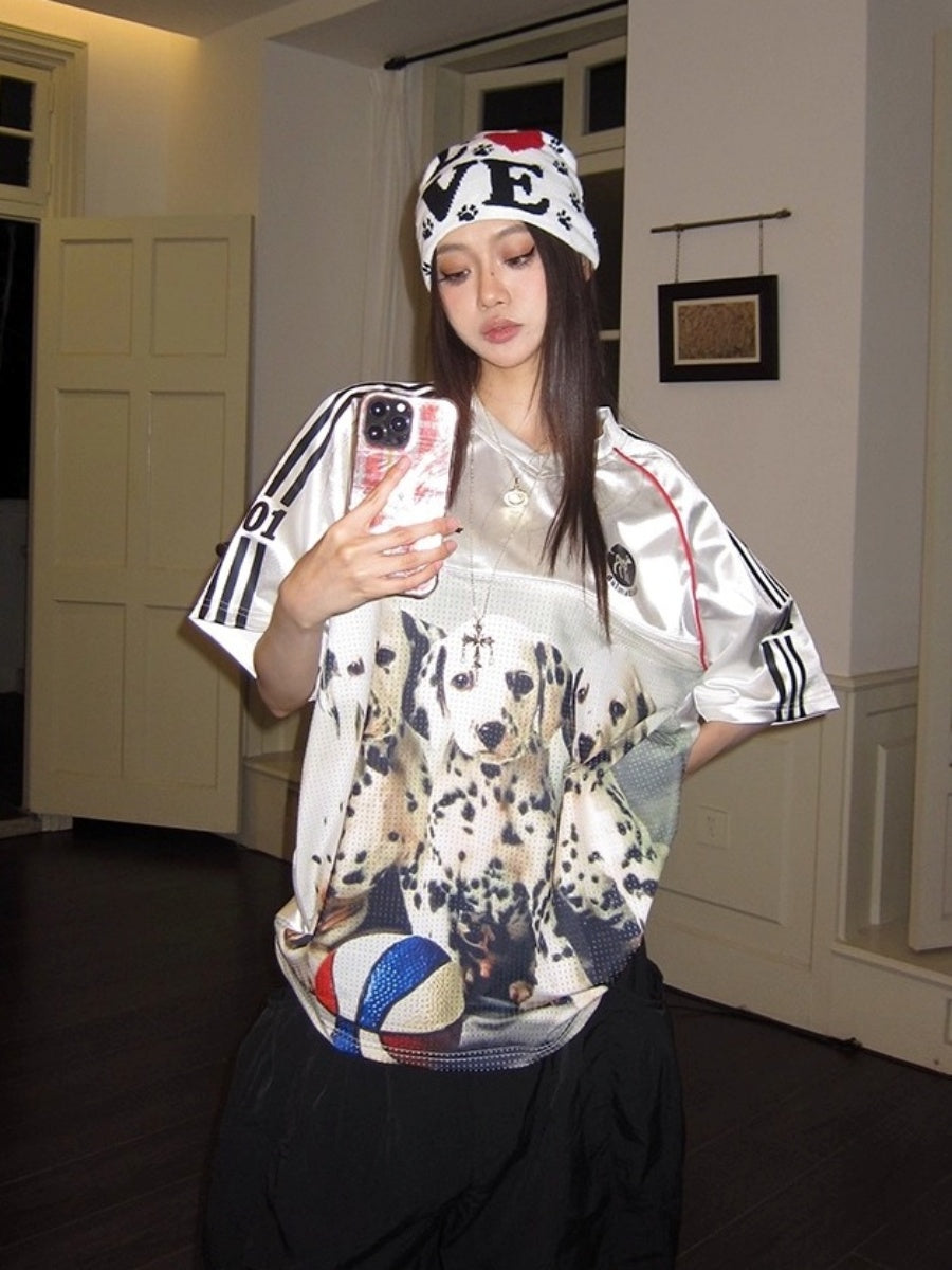 Dalmatian Print Short Sleeve T-Shirt CC1001