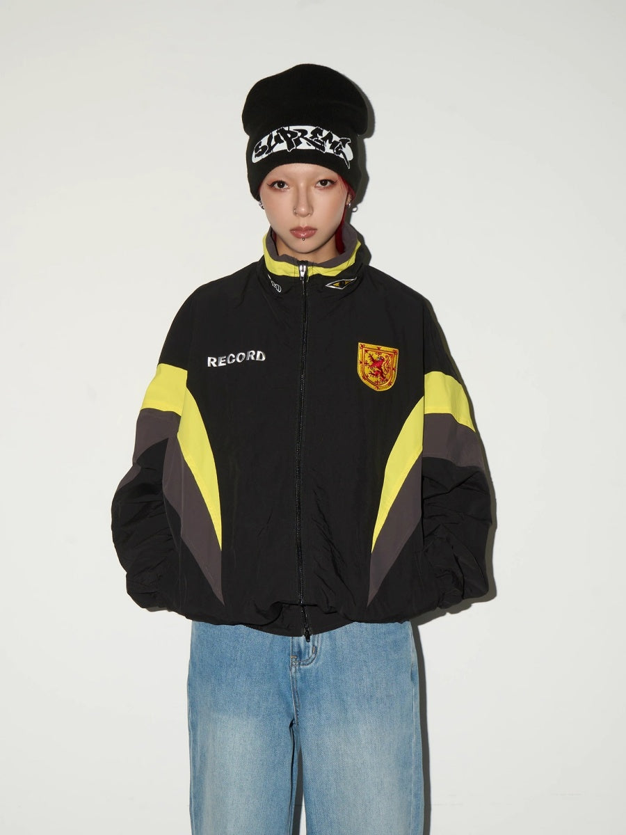 Stand Collar Contrasting Zip Jacket MN9044