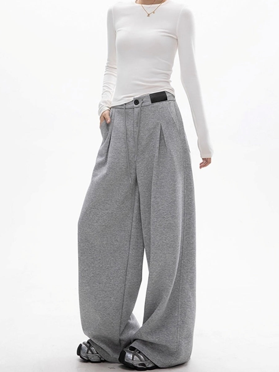 Tuck Straight Wide-leg Casual Pants OS2018