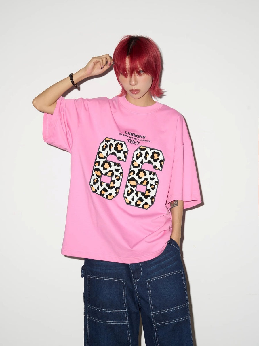 Flocked Leopard Print T-Shirt MN9009