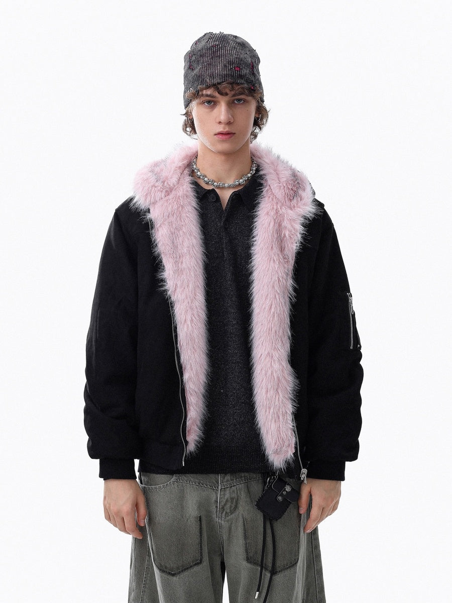 Fur Collar Reversible Hooded Jacket MR8030