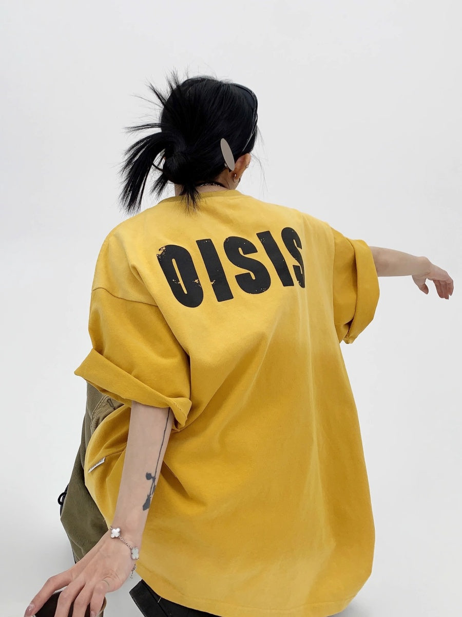 Distressed Print Oversize T-shirt OS2005