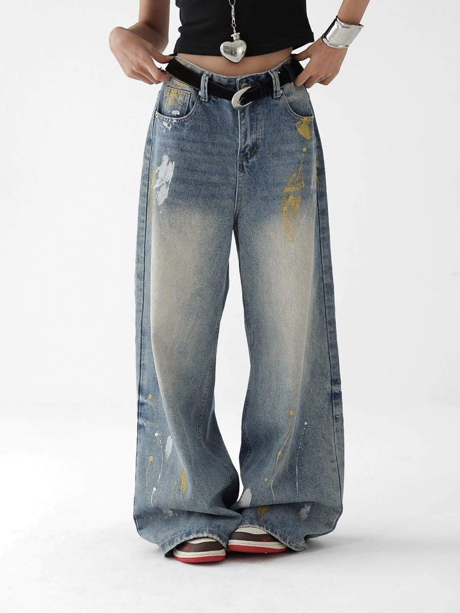 Vintage Painted Graffiti Washed Loose Jeans AC7120