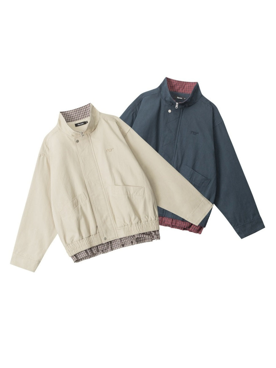 Fake Layered Stand Collar Casual Jacket NR7002