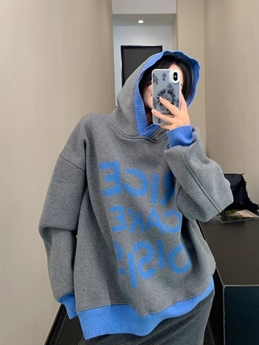 Lib Trim Design Contrast  Sweat Hoodie OS2060