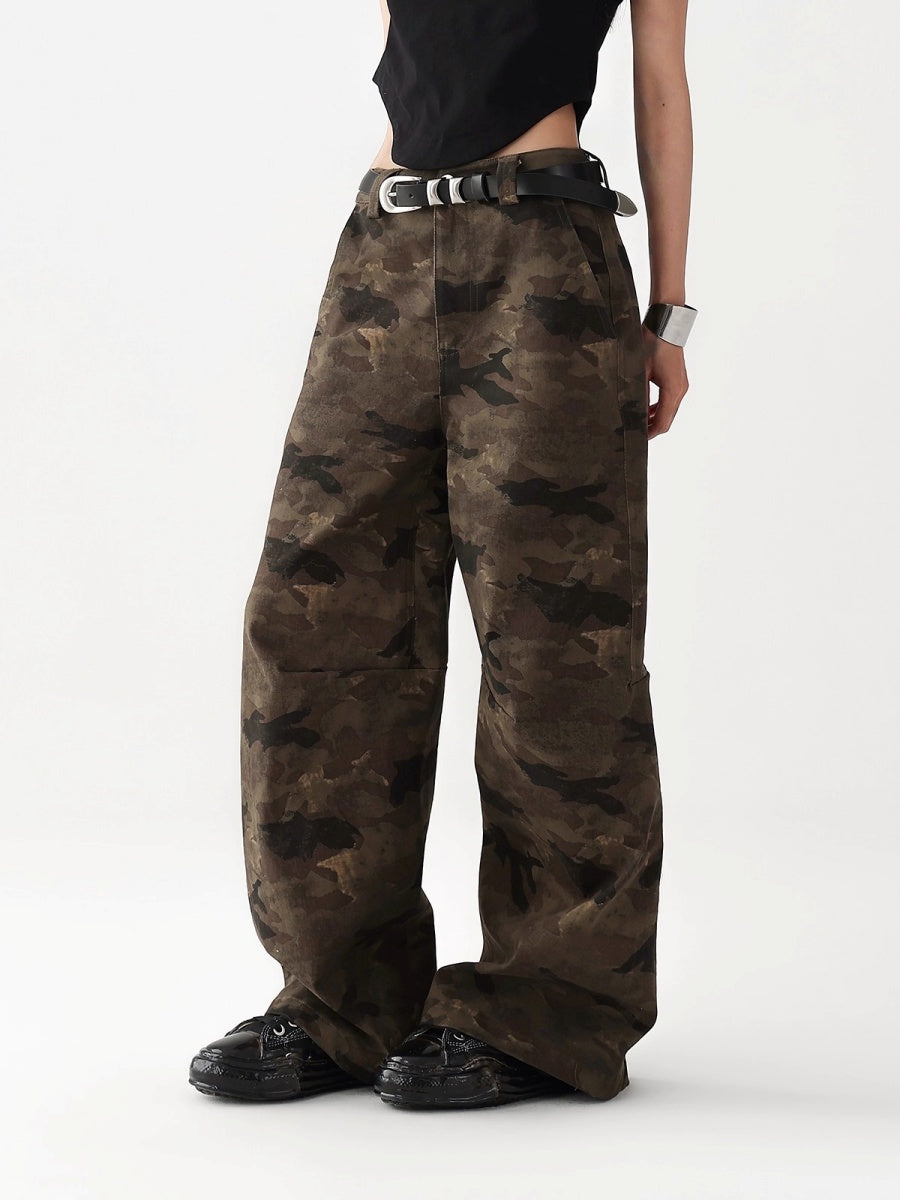 Camouflage Work Wide Straight Pants AC7122