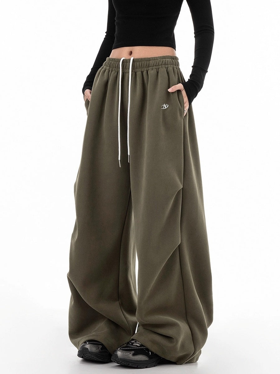 Tuck Drape Wide-leg Sweat Pants IC9116