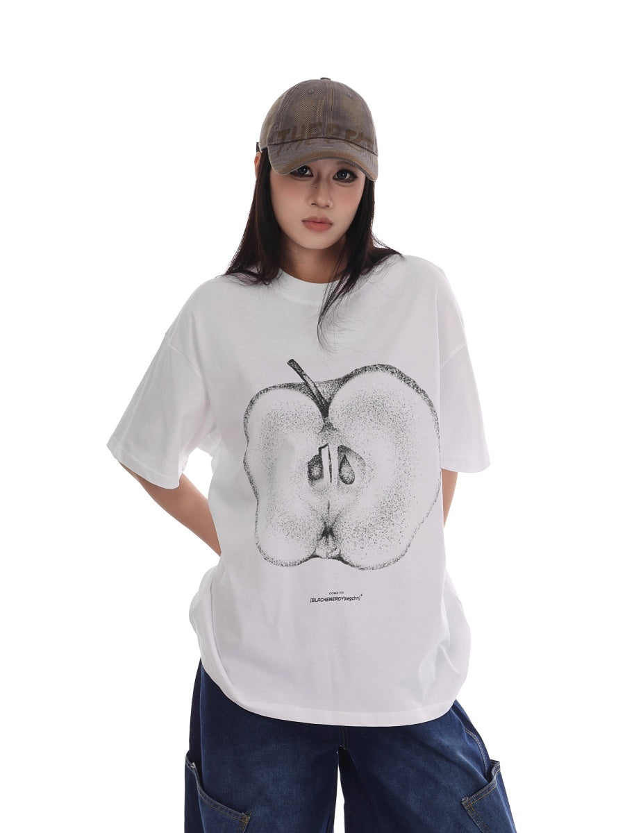 Cut Apple Print T-shirt VI2002
