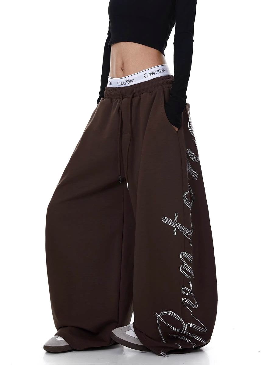 ラインストーンスウェットパンツ MW10331