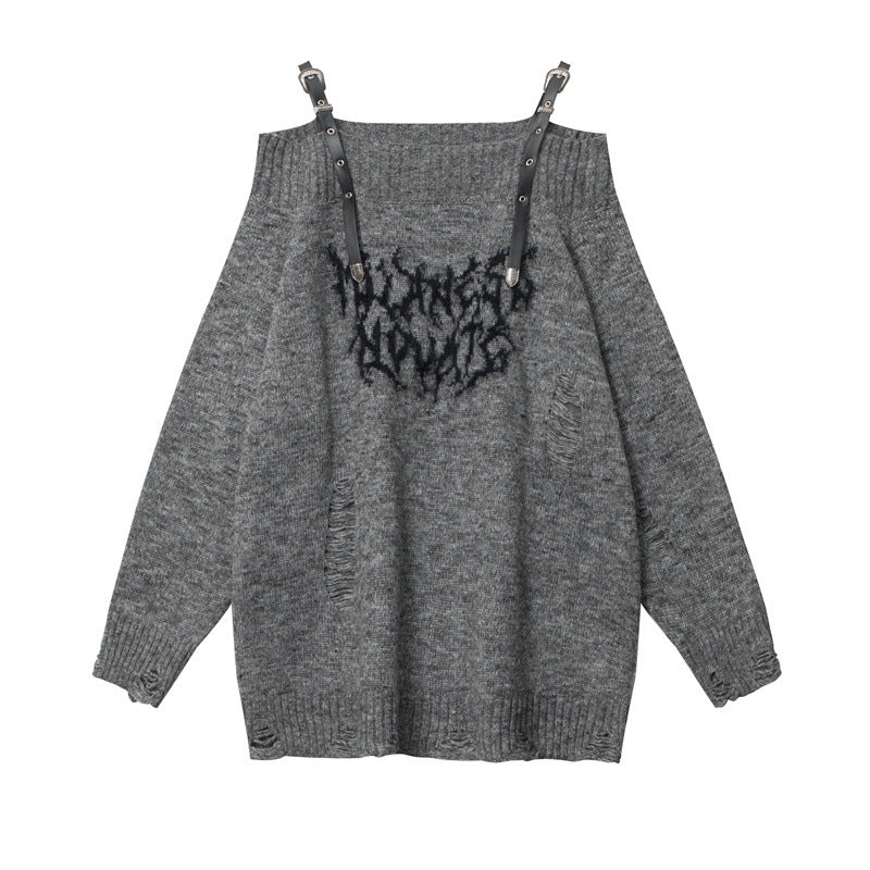 【일부 사이즈 10일 이내에 신고】shoulder design sweater top NA7005 
